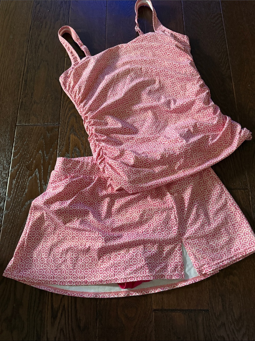 Miraclesuit Pink Patterned Tankini Top and Skirt Swim Set